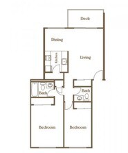 Two Bedroom-1.25 Bath D106 floor plan